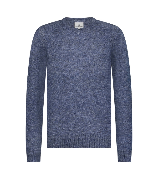 State of Art Pullover V-Neck Plai Kobalt