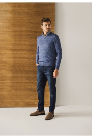 State of Art Pullover V-Neck Plai Kobalt