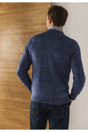 State of Art Pullover V-Neck Plai Kobalt