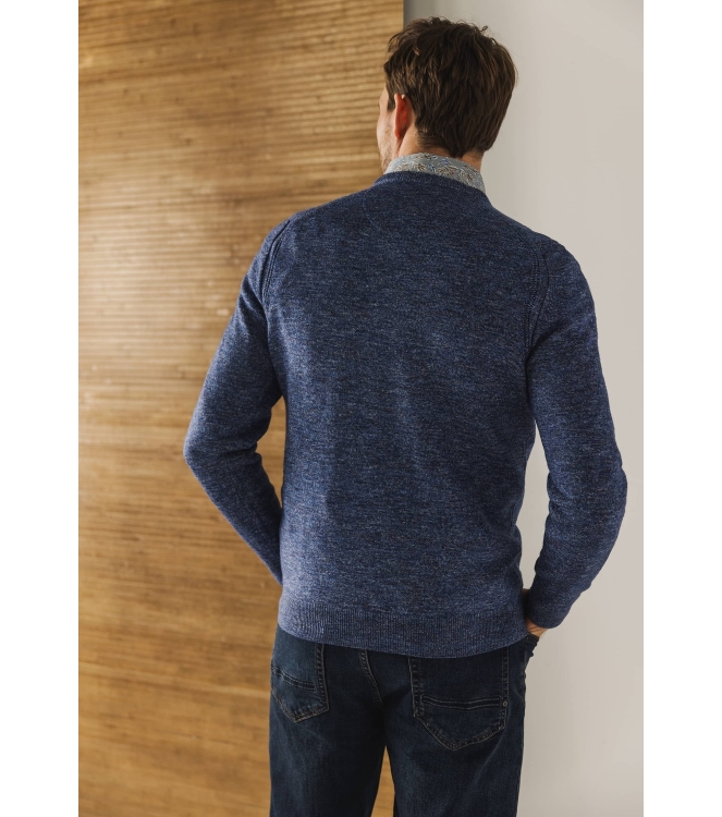 State of Art Pullover V-Neck Plai Kobalt
