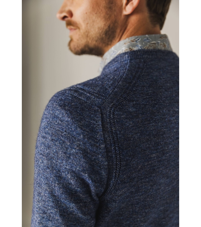 State of Art Pullover V-Neck Plai Kobalt