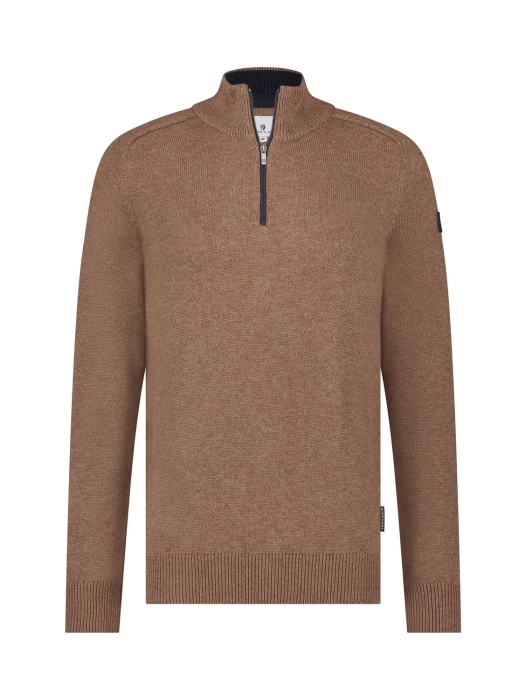 State of Art Pullover Sportzip Pl Cognac