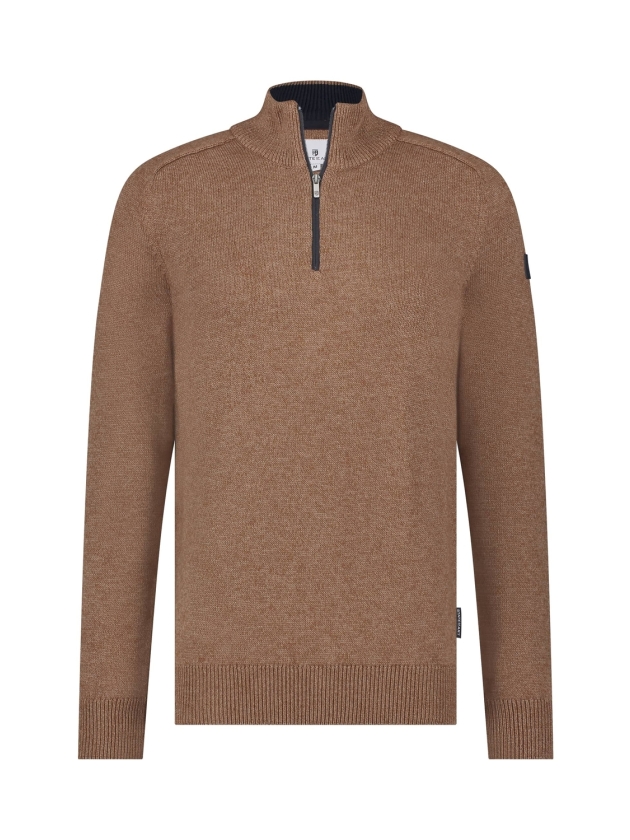 State of Art Pullover Sportzip Pl Cognac