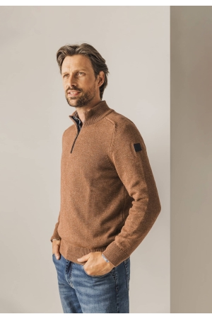 State of Art Pullover Sportzip Pl Cognac