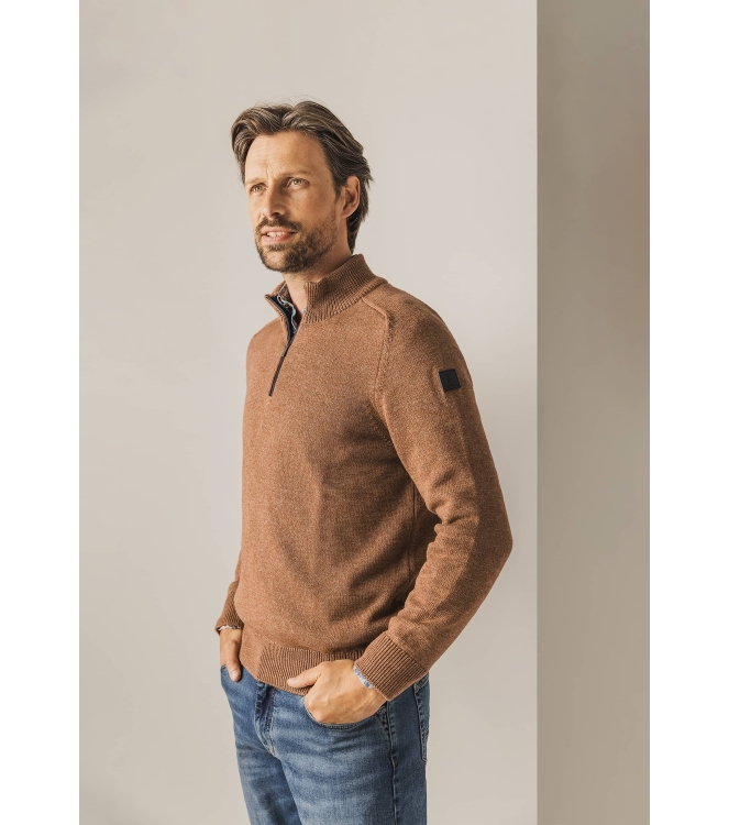 State of Art Pullover Sportzip Pl Cognac