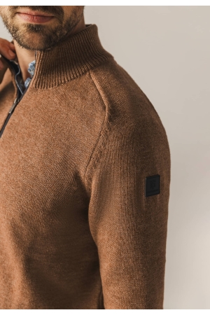 State of Art Pullover Sportzip Pl Cognac