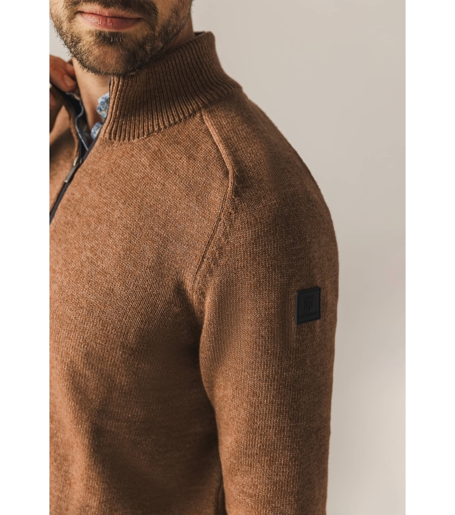State of Art Pullover Sportzip Pl Cognac