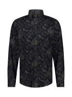 State of Art Shirt LS Print Cordu Donkerblauw