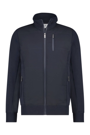 State of Art Sweat Cardigan Plain Donkerblauw
