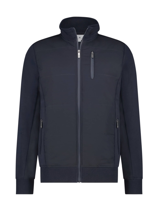 State of Art Sweat Cardigan Plain Donkerblauw