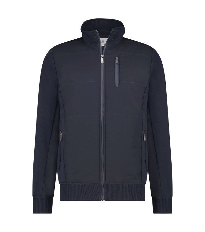 State of Art Sweat Cardigan Plain Donkerblauw
