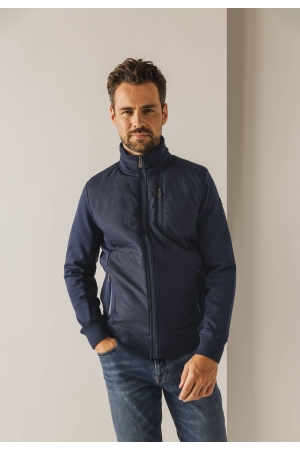 State of Art Sweat Cardigan Plain Donkerblauw