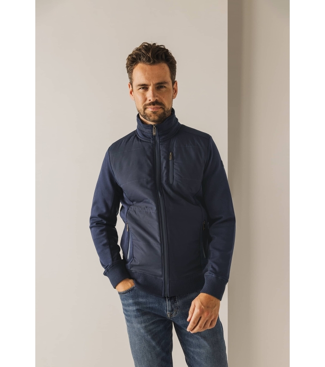 State of Art Sweat Cardigan Plain Donkerblauw