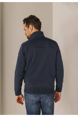 State of Art Sweat Cardigan Plain Donkerblauw