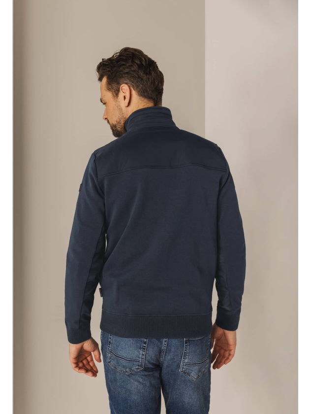State of Art Sweat Cardigan Plain Donkerblauw