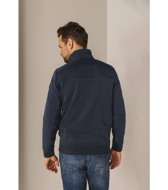 State of Art Sweat Cardigan Plain Donkerblauw