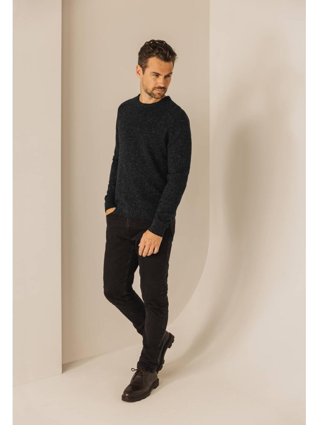 State of Art Pullover Crew-Neck P Donkerantraciet