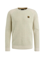 PME Legend R-neck cotton rib melee knit 7013 Bone white