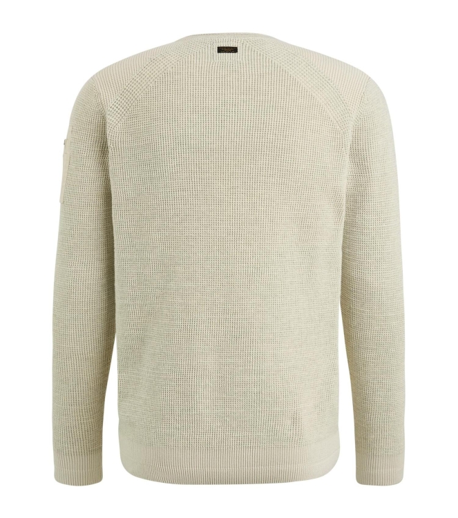 PME Legend R-neck cotton rib melee knit 7013 Bone white