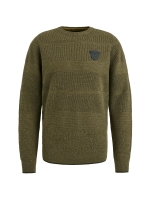 PME Legend R-neck cotton structure knit 6399 Dried herb