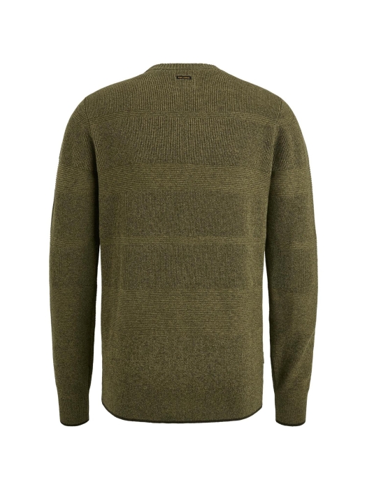 PME Legend R-neck cotton structure knit 6399 Dried herb