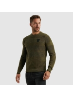 PME Legend R-neck cotton structure knit 6399 Dried herb