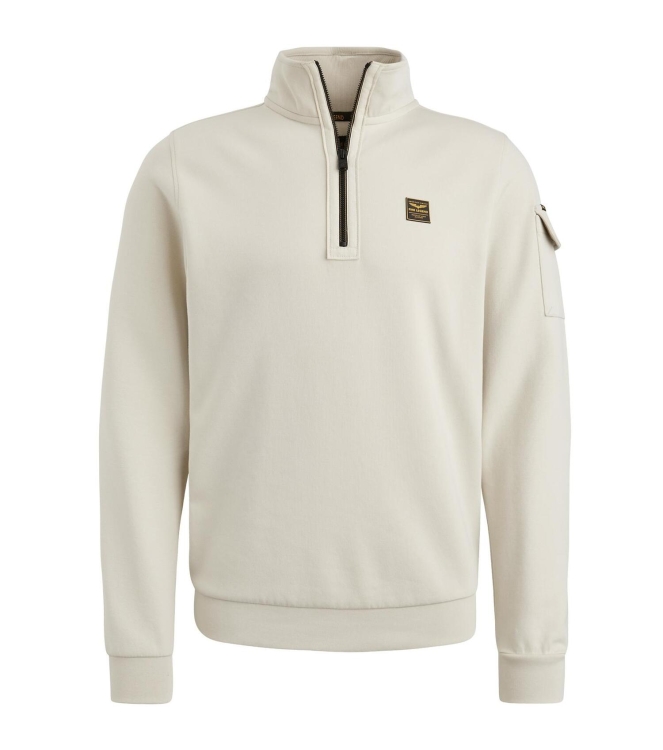 PME Legend Half zip collar interlock jersey 7013 Bone white