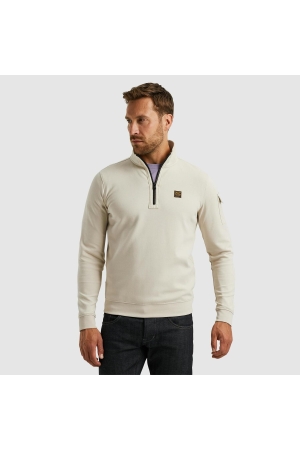 PME Legend Half zip collar interlock jersey 7013 Bone white