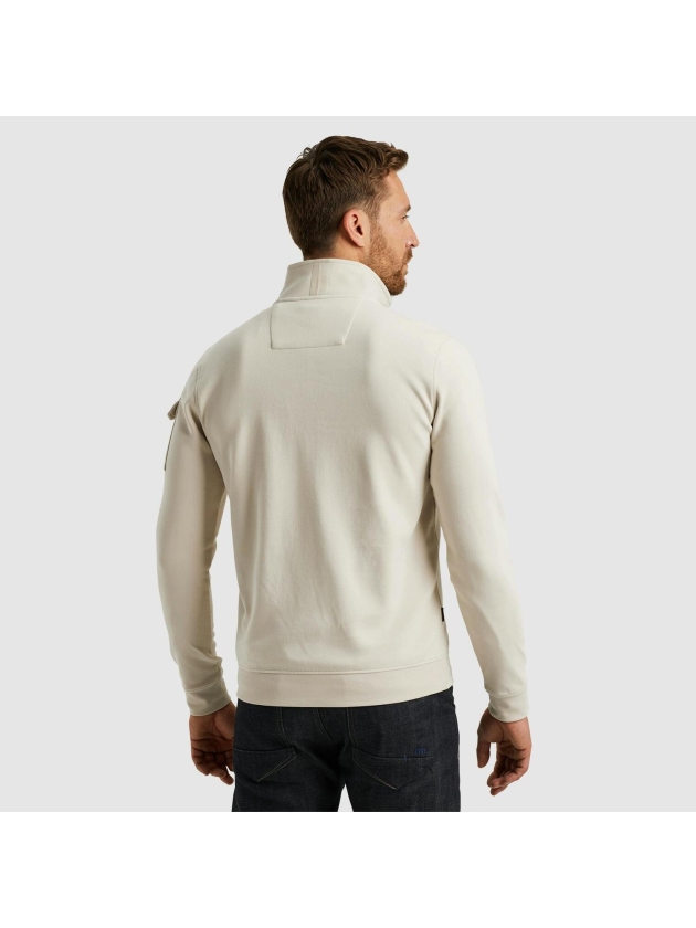PME Legend Half zip collar interlock jersey 7013 Bone white