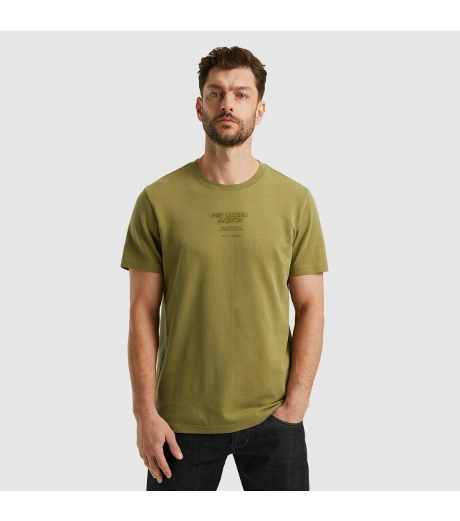 PME Legend Short sleeve r-neck textured jerse 6399 Dried herb
