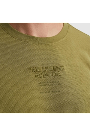 PME Legend Short sleeve r-neck textured jerse 6399 Dried herb