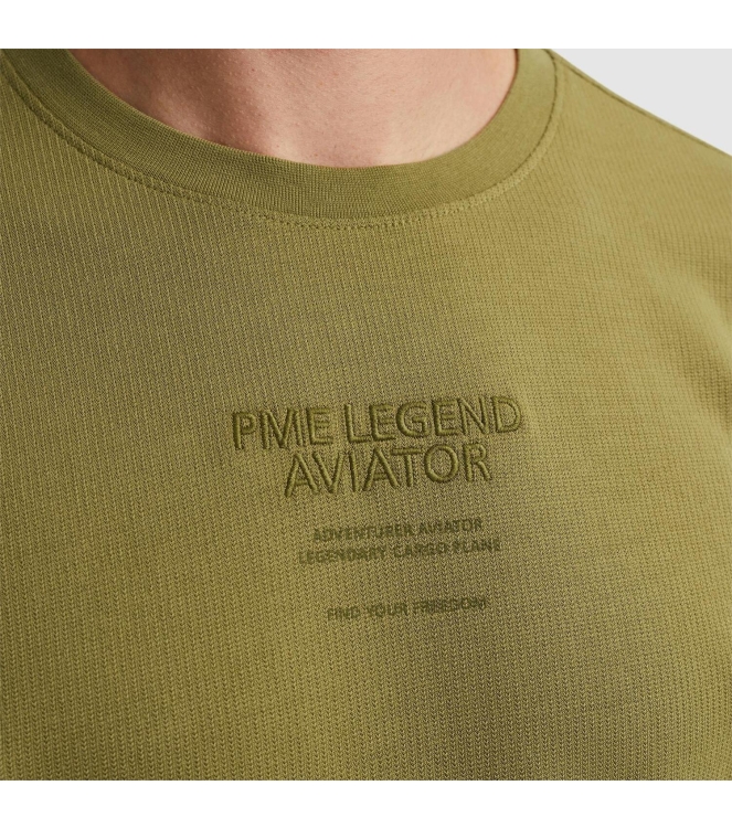 PME Legend Short sleeve r-neck textured jerse 6399 Dried herb