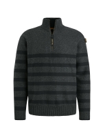 PME Legend Half zip collar cotton rib knit 996 Antracite Melee
