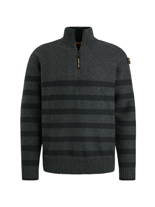 PME Legend Half zip collar cotton rib knit 996 Antracite Melee