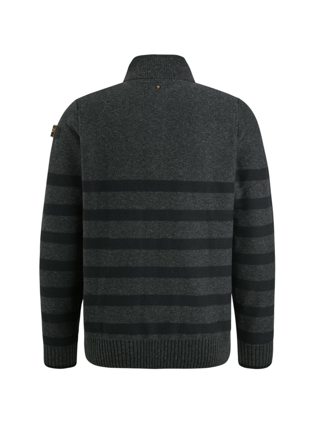 PME Legend Half zip collar cotton rib knit 996 Antracite Melee