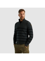 PME Legend Half zip collar cotton rib knit 996 Antracite Melee