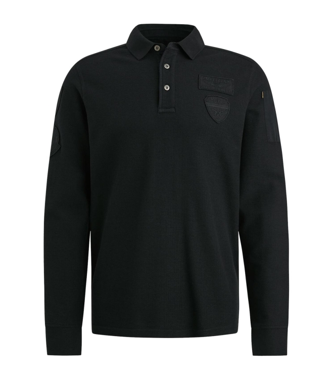 PME Legend Long sleeve polo Cargo style 999 Black