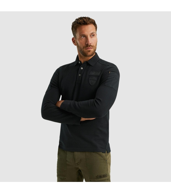 PME Legend Long sleeve polo Cargo style 999 Black