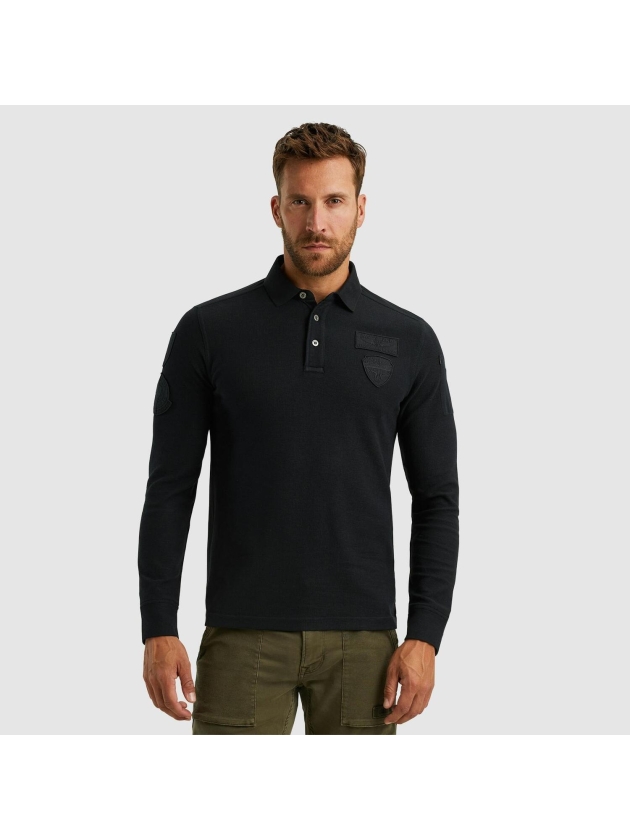 PME Legend Long sleeve polo Cargo style 999 Black