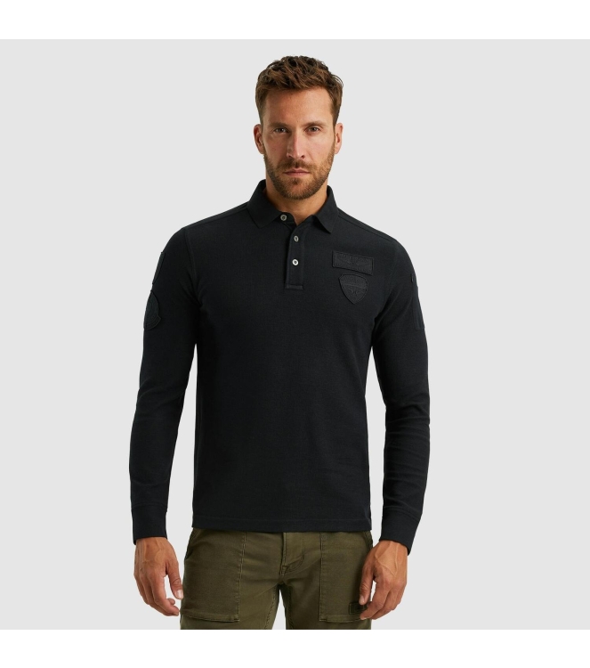 PME Legend Long sleeve polo Cargo style 999 Black