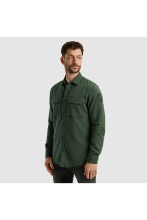 PME Legend Long Sleeve Shirt Flanel Herringbo 6423 Agave green