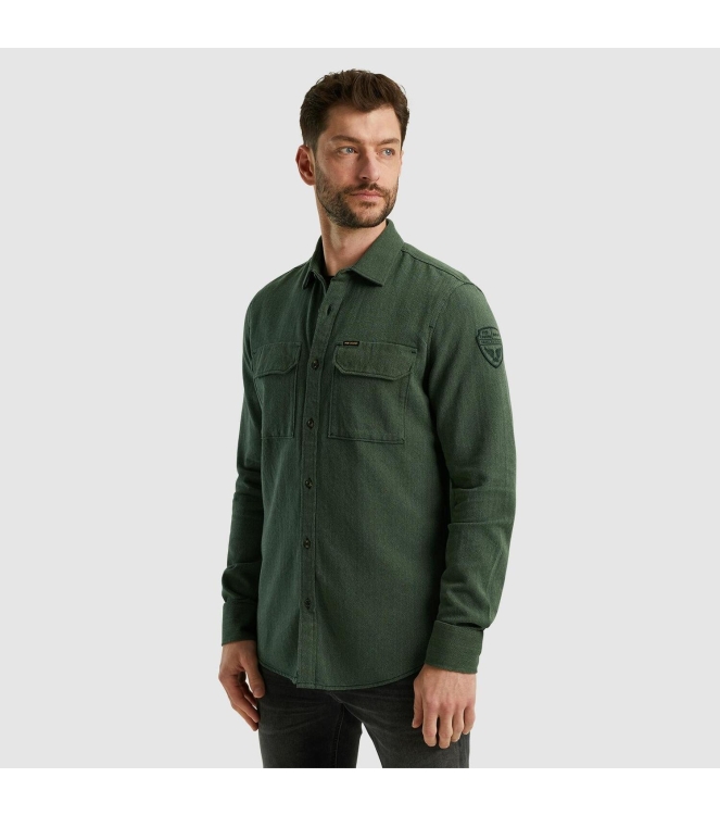 PME Legend Long Sleeve Shirt Flanel Herringbo 6423 Agave green