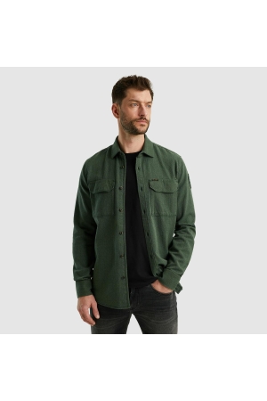 PME Legend Long Sleeve Shirt Flanel Herringbo 6423 Agave green