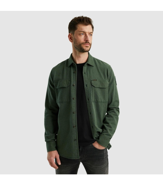 PME Legend Long Sleeve Shirt Flanel Herringbo 6423 Agave green