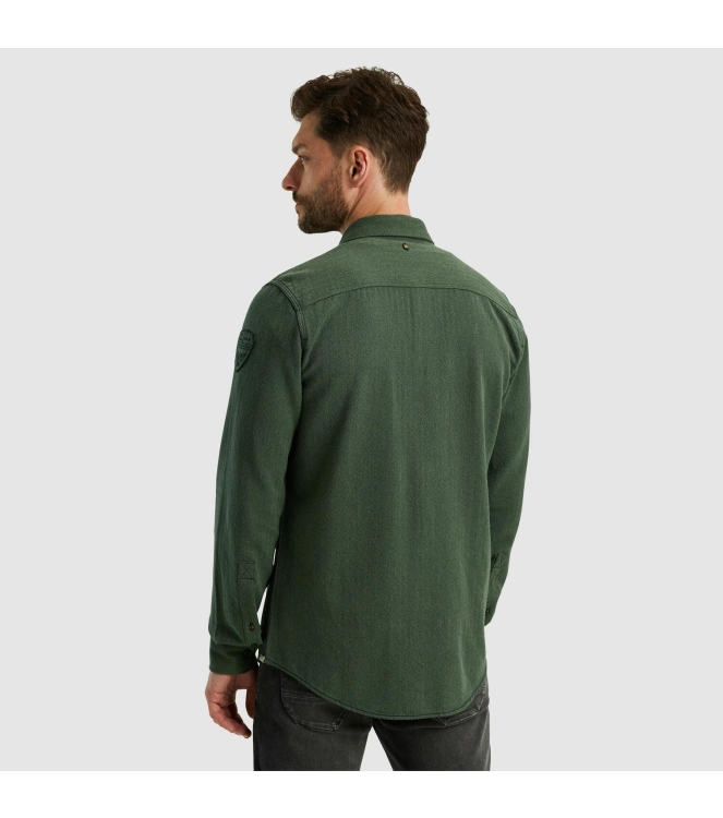 PME Legend Long Sleeve Shirt Flanel Herringbo 6423 Agave green