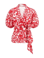 Studio Anneloes Elise flower blazer 3711 deep red/offwhite