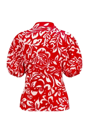 Studio Anneloes Elise flower blazer 3711 deep red/offwhite