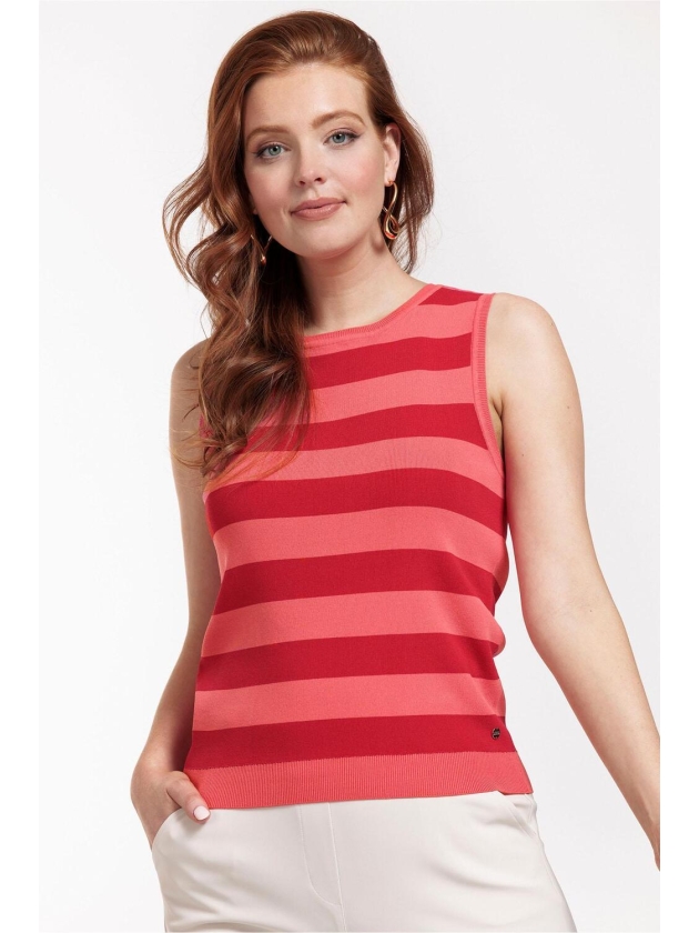 Studio Anneloes Quinny sls stripe pullover 3337 Coral/Red