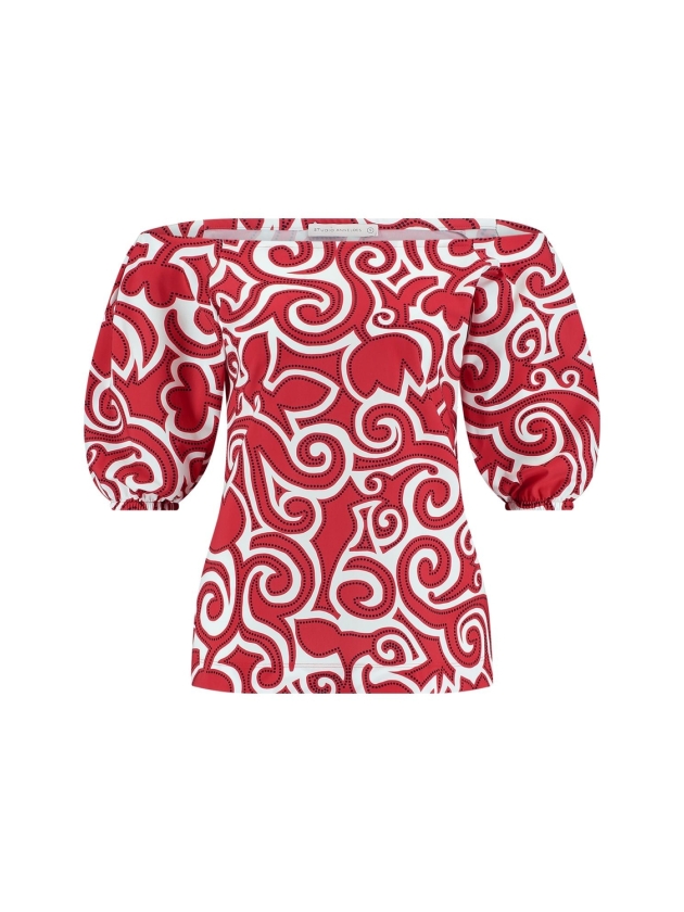 Studio Anneloes Manon tulip top 3711 red/offwhite