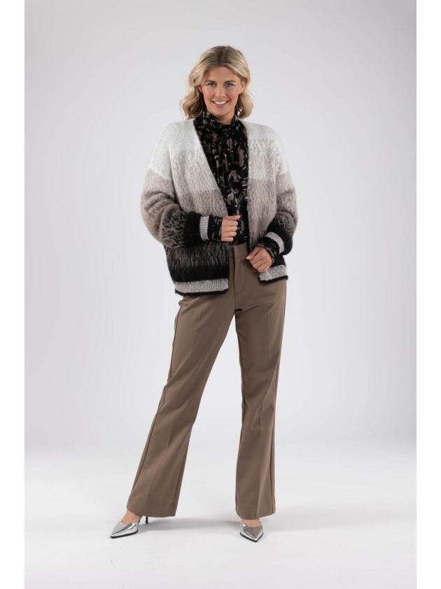 NUKUS Kirk Cardigan 114 offwhite/black